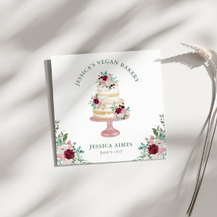 Bakkerij Patissier Bloemstuk Bedrijfskaart Vierkante Visitekaartje