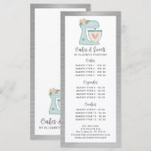 Bakkerij Patissier Dessert Menu (Voorkant / Achterkant)