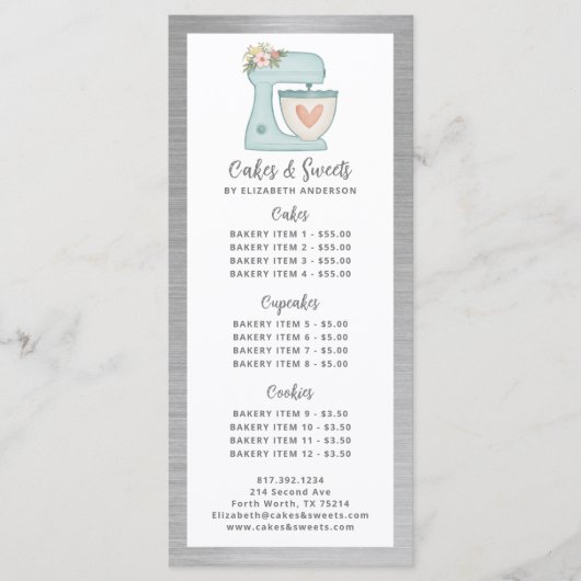 Bakkerij Patissier Dessertmenu Menu (Voorkant)