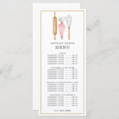 Bakkerij Patissier Watercolor Bakbenodigdheden  Menu (Voorkant / Achterkant)