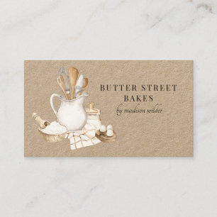 Bakkerij Patissier Waterverf Kraft Visitekaartje