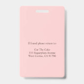 Bakkerij Patissier Werknemer Pasfoto Badge (Achterkant)