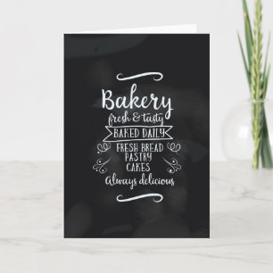 Bakkerij poster in vintage stijl op krijtbord feestdagen kaart
