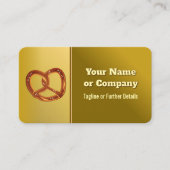 Bakkerij Pretzel met Gold Metal Look - catering Visitekaartje (Voorkant)