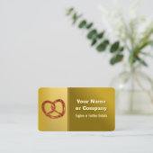 Bakkerij Pretzel met Gold Metal Look - catering Visitekaartje (Staand voorkant)