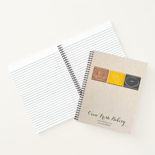 Bakkerij Pretzel Tarwe Donut Chef Baking Notitieboek (Binnen)