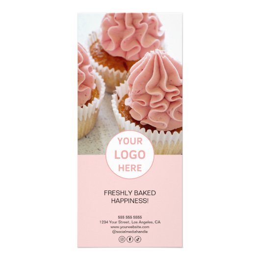Bakkerij Prijs Lijst Menu Custom Logo Pink (Achterkant)