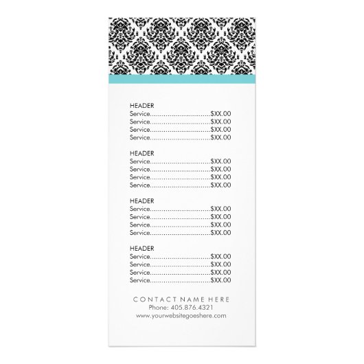 Bakkerij Prijs Lijst Rack Kaart (Achterkant)