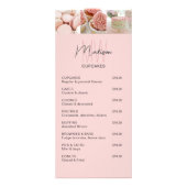 Bakkerij Prijslijst Custom Monogram Logo Pink Reclamekaart (Voorkant)