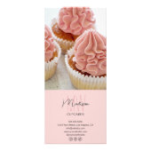 Bakkerij Prijslijst Custom Monogram Logo Pink Reclamekaart (Achterkant)