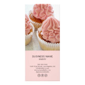 Bakkerij prijslijst Custom Photo QR Pink Reclamekaart (Achterkant)