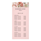 Bakkerij prijslijst Custom Photo QR Pink Reclamekaart (Voorkant)