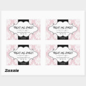 Bakkerij Product Label Pink Damask Rectangle 2 (Vel)