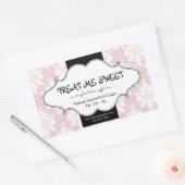 Bakkerij Product Label Pink Damask Rectangle 2 (Envelop)