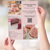 Bakkerij Promotie Foto Sociale Media QR Roze Flyer