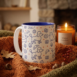 Bakkerij Pups & Kitties Navy Tweekleurige Koffiemok