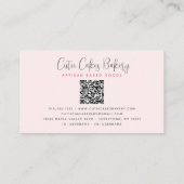 Bakkerij QR-code 3 Blush Roze Cakes Gebak Chef Sch Visitekaartje (Achterkant)
