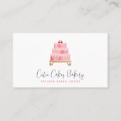 Bakkerij QR-code Cake Blush Roze Gebak Chef Minima Visitekaartje (Voorkant)