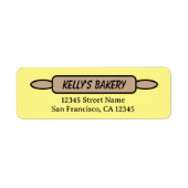 Bakkerij rollende pin aangepaste adresetiketten etiket (Voorkant)