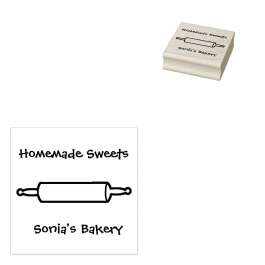 Bakkerij Rolling Pin Art Stamp Rubberstempel (Gestempeld)