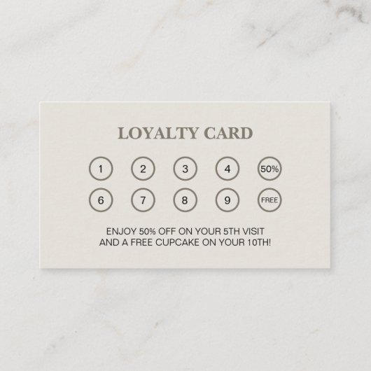 Bakkerij Rolling Pin Business Reward Klantenkaartje (Achterkant)