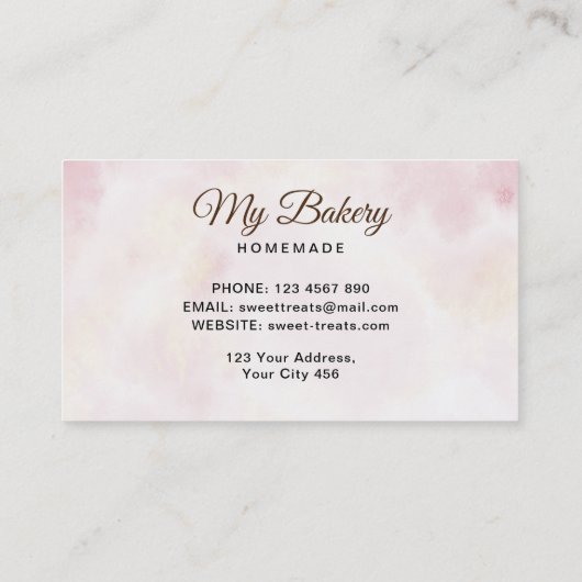 Bakkerij Rolling Pin Logo Visitekaartje (Achterkant)