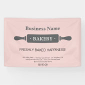 Bakkerij Rolling Pin Pink Business Spandoek (Horizontaal)