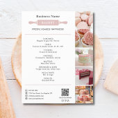 Bakkerij Rolling White en Pin Foto QR Roze Flyer