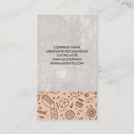 bakkerij | Rolspelden | banketillustraties Visitekaartje (Achterkant)