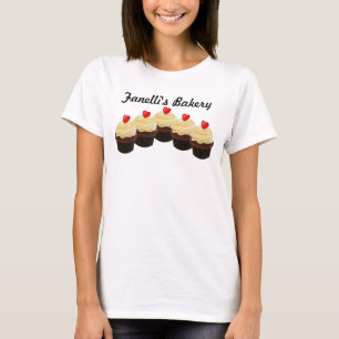 Bakkerij Rood fluwelen cupcakes T-shirt
