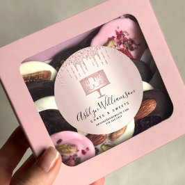 Bakkerij-Roos Glitter-schijven Ronde Sticker