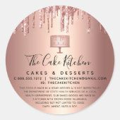 Bakkerij - Roos Gold Koper - Glitter - Drijven leg Ronde Sticker (Voorkant)