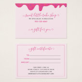 Bakkerij Roze Bevroren Bedrijfs Gift Certificaat Visitekaartje (Voorkant /achterkant)