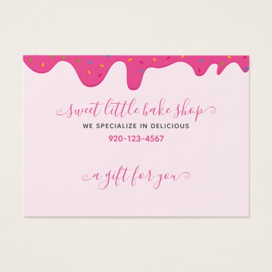 Bakkerij Roze Bevroren Bedrijfs Gift Certificaat Visitekaartje (Voorkant)