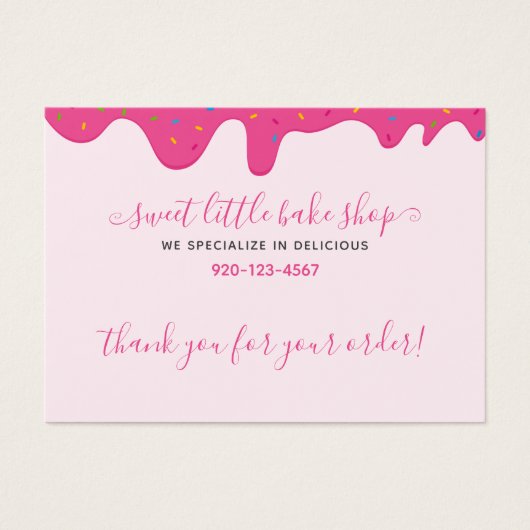 Bakkerij roze Bevroren Dank u Korting Bedrijfs Visitekaartje (Voorkant)