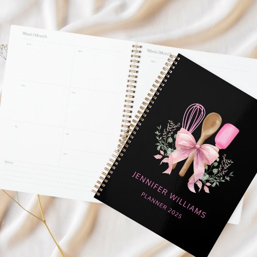 Bakkerij Roze Bow Utensils Modern Planner Notitieb