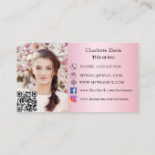 Bakkerij roze cake bakkerij gebak QR code foto Visitekaartje (Achterkant)