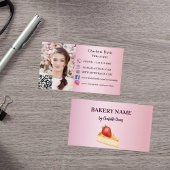 Bakkerij roze cake bakkerij gebak QR code foto Visitekaartje