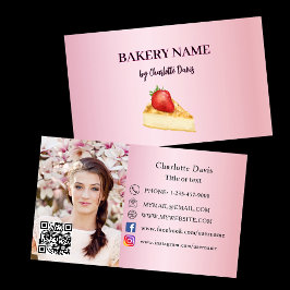 Bakkerij roze cake bakkerij gebak QR code foto Visitekaartje