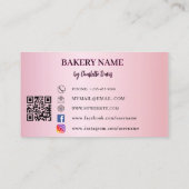 Bakkerij roze cake gebak QR code logo Visitekaartje (Achterkant)