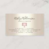 Bakkerij Roze Cake Gold Glitter Drift Dessert Gold Visitekaartje (Achterkant)