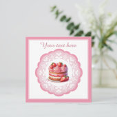 Bakkerij roze cake opening voor elk doel bedrijf kaart (Staand voorkant)