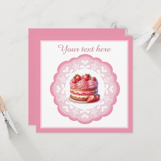 Bakkerij roze cake opening voor elk doel bedrijf kaart (Voorkant / Achterkant in situ)