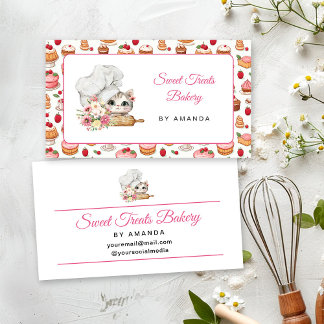 Bakkerij Roze Chef Kitten Visitekaartje