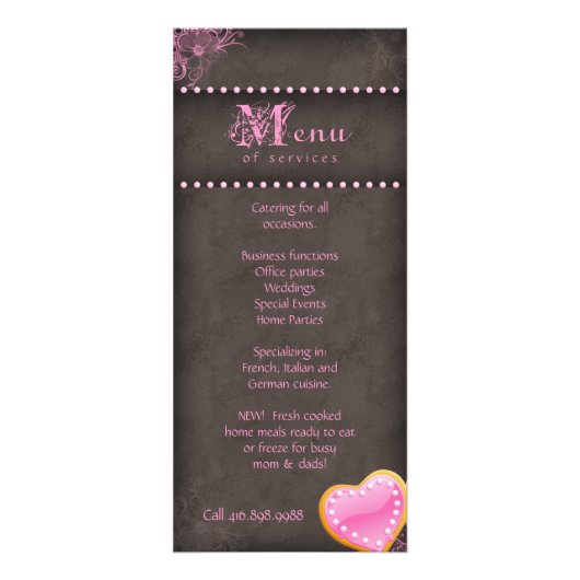 Bakkerij Roze chocolade Bruin Reclamekaart (Achterkant)