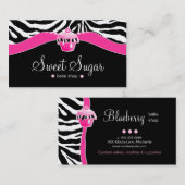 Bakkerij Roze Cupcake — Zebra — Dierafdrukken Visitekaartje (Voorkant / Achterkant)