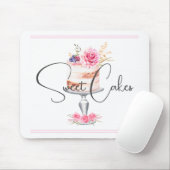 Bakkerij Roze Elegant Waterverf Muismat (Met muis)