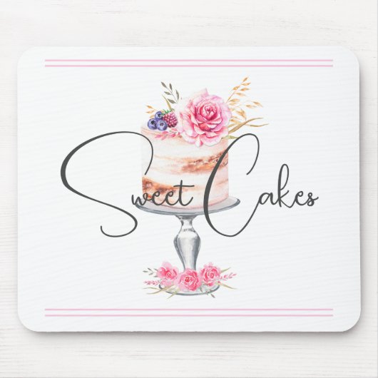 Bakkerij Roze Elegant Waterverf Muismat (Voorkant)