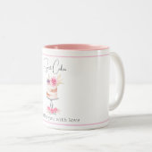 Bakkerij Roze Elegant Waterverf Tweekleurige Koffiemok (Voorkant rechts)