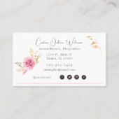 Bakkerij Roze Elegant Waterverf Visitekaartje (Achterkant)